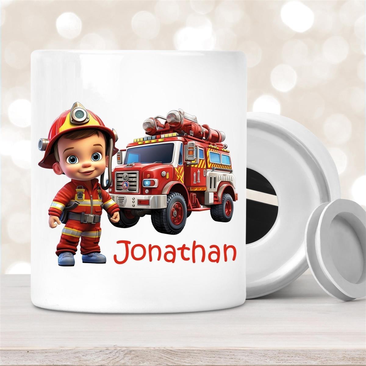 Spardose mit  Wunschname Feuerwehr #3 personalisiert Spardose mit  Wunschname Feuerwehr #3 personalisiert