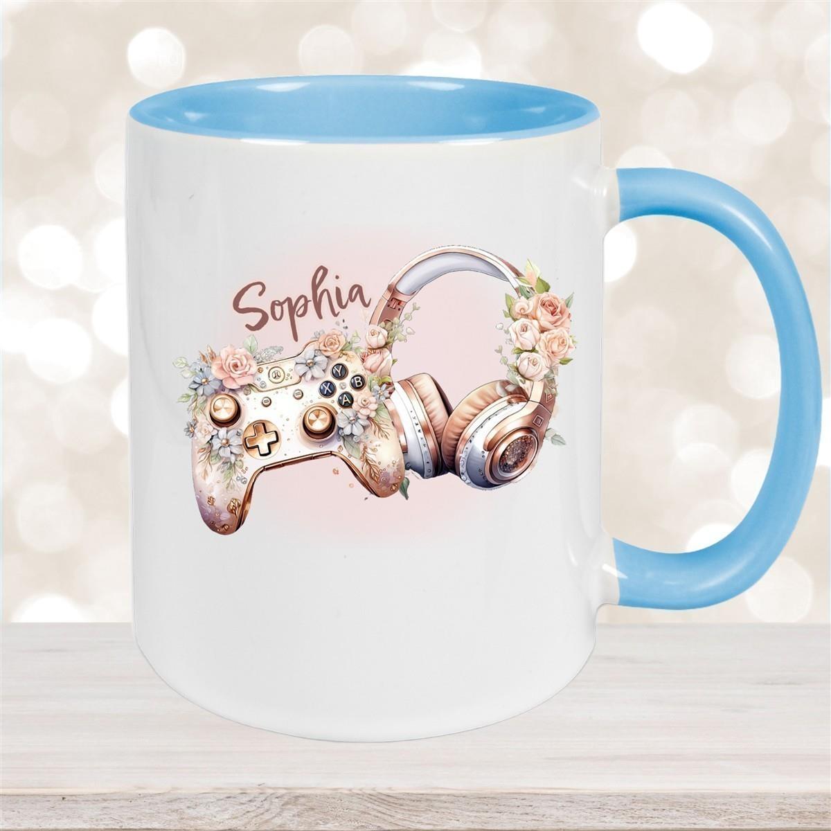 Tasse Gamer 4 Wunschname Keramik Kinderbecher personalisiert versch. Farben