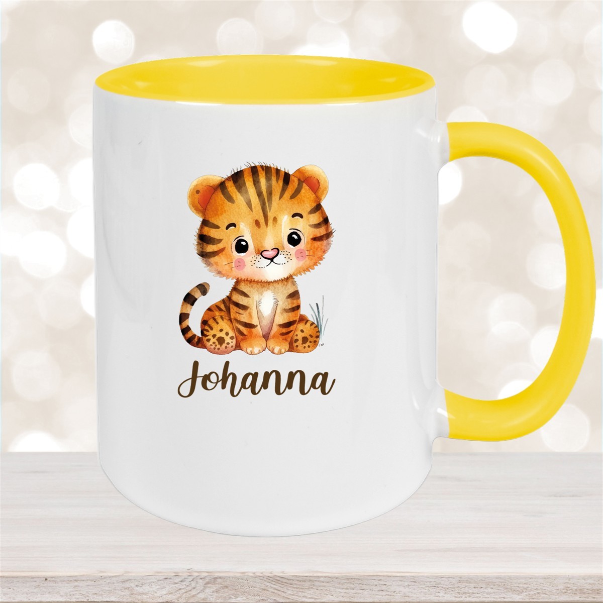 Tasse Wunschname Tiger #1 Keramik Kinderbecher versch. Farben