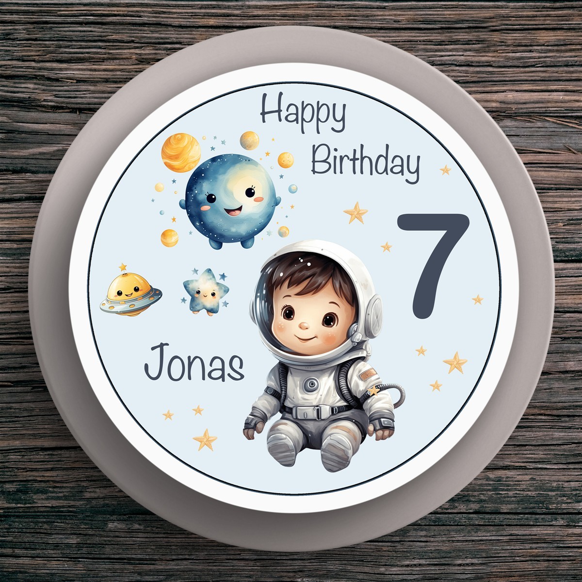 Tortenaufleger Geburtstag Astronaut #2 Name & Zahl (20cm) Tortenaufleger Geburtstag Astronaut #2 Name & Zahl (20cm)