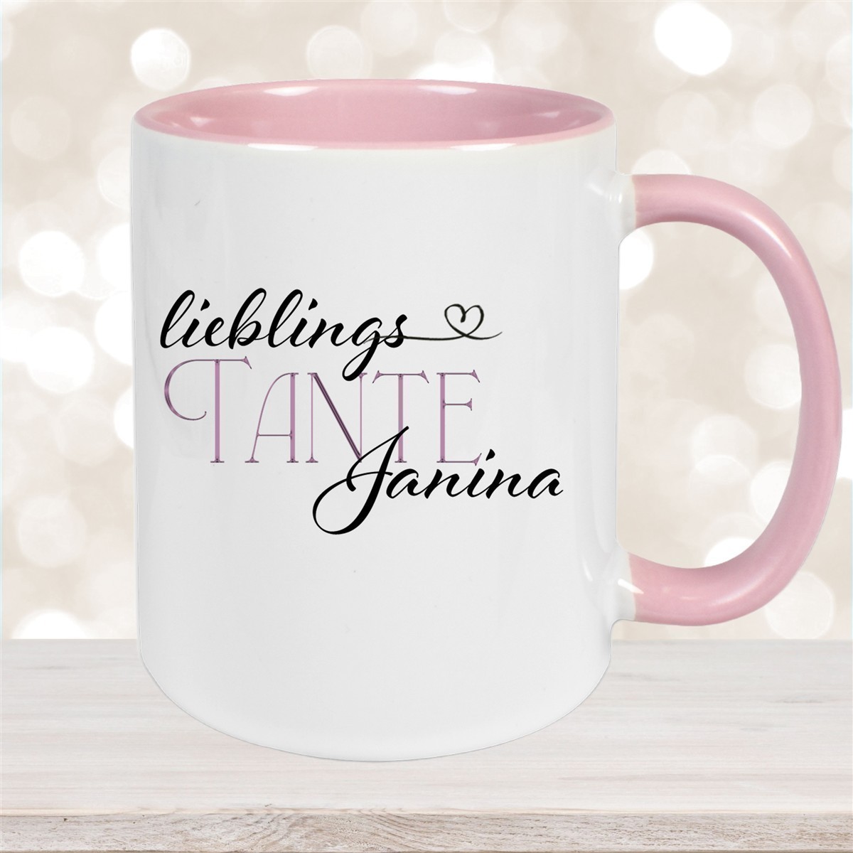 Tasse Wunschname Lieblings-Tante #1 personalisiert Keramik Becher versch. Farben