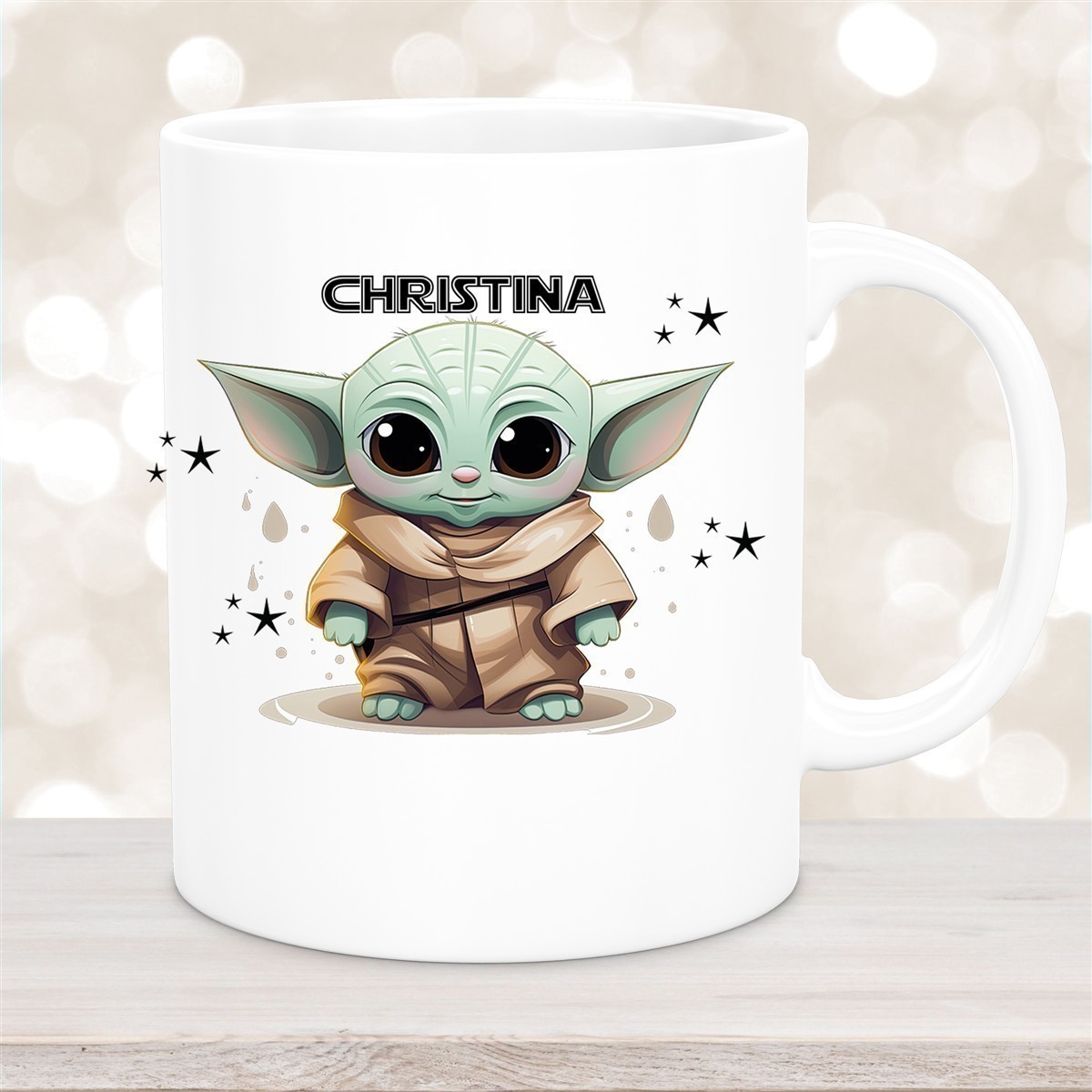 Tasse Wunschname Baby-Yoda #3 Keramik Kinderbecher personalisiert Weiß Tasse Wunschname Baby-Yoda #3 Keramik Kinderbecher personalisiert versch. Farben