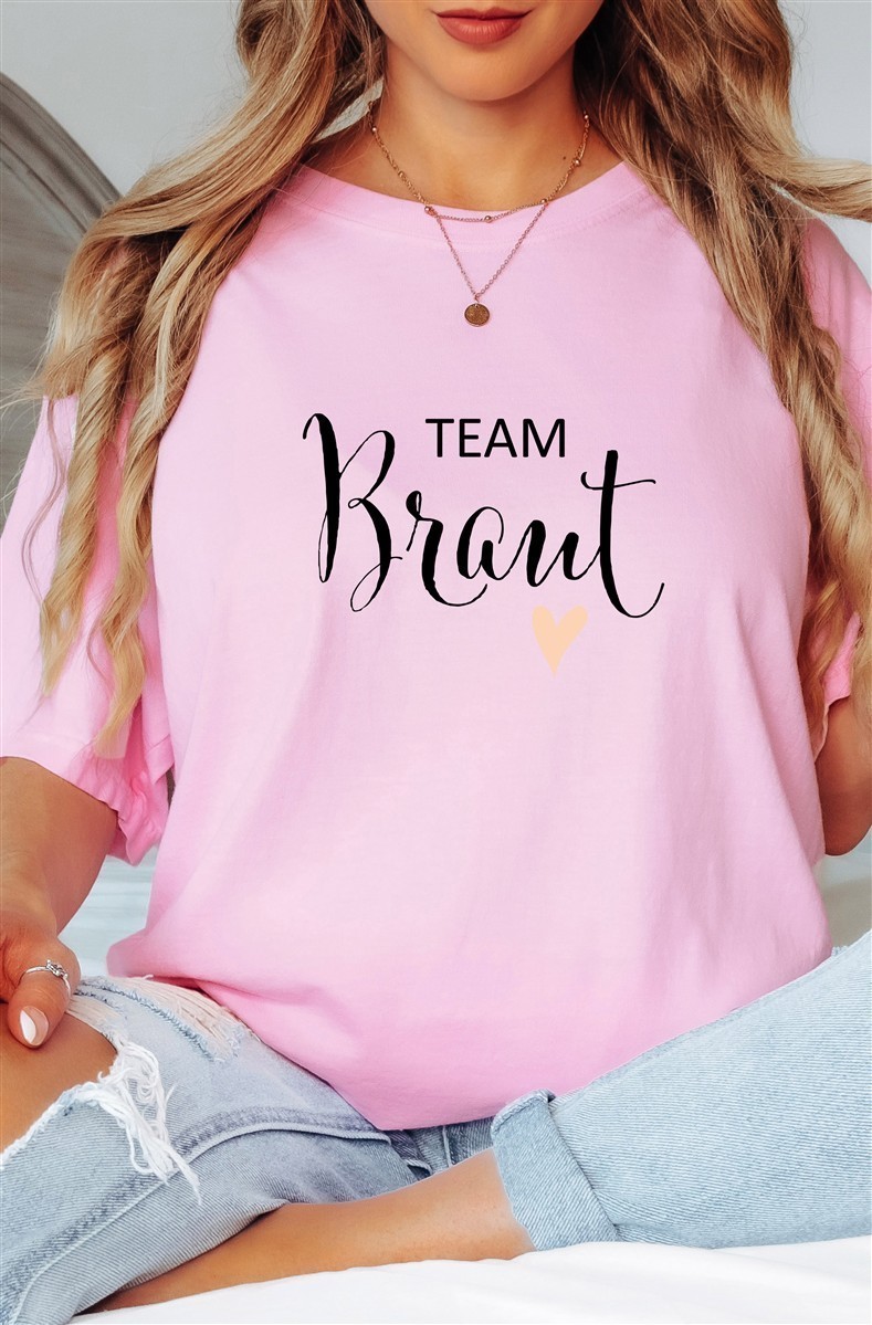 T-Shirt Braut & Team-Braut #05 Damen-Shirt für den Junggesellinnenabschied Team-Braut-Pink-XXL