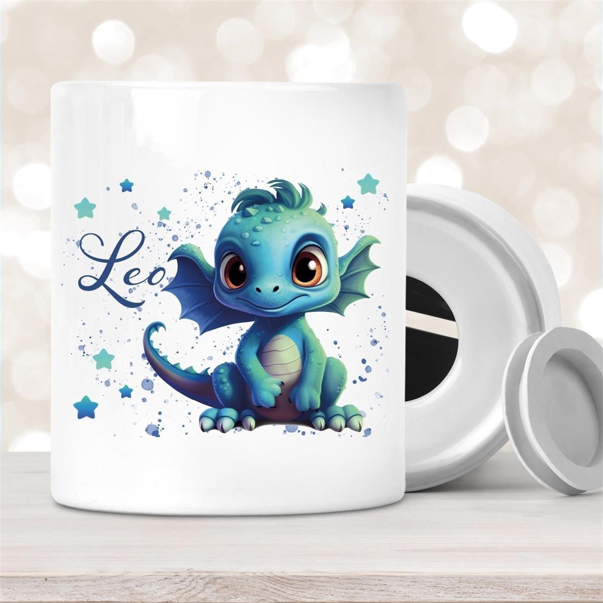 Spardose mit Wunschname Drache #2 personalisiert Spardose mit Wunschname Drache #2 personalisiert