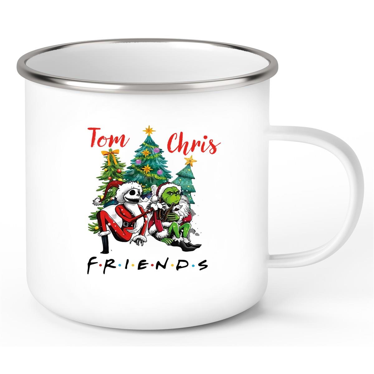Tasse Wunschname Weihnachten Grinch Jack 6 Emaille Becher
