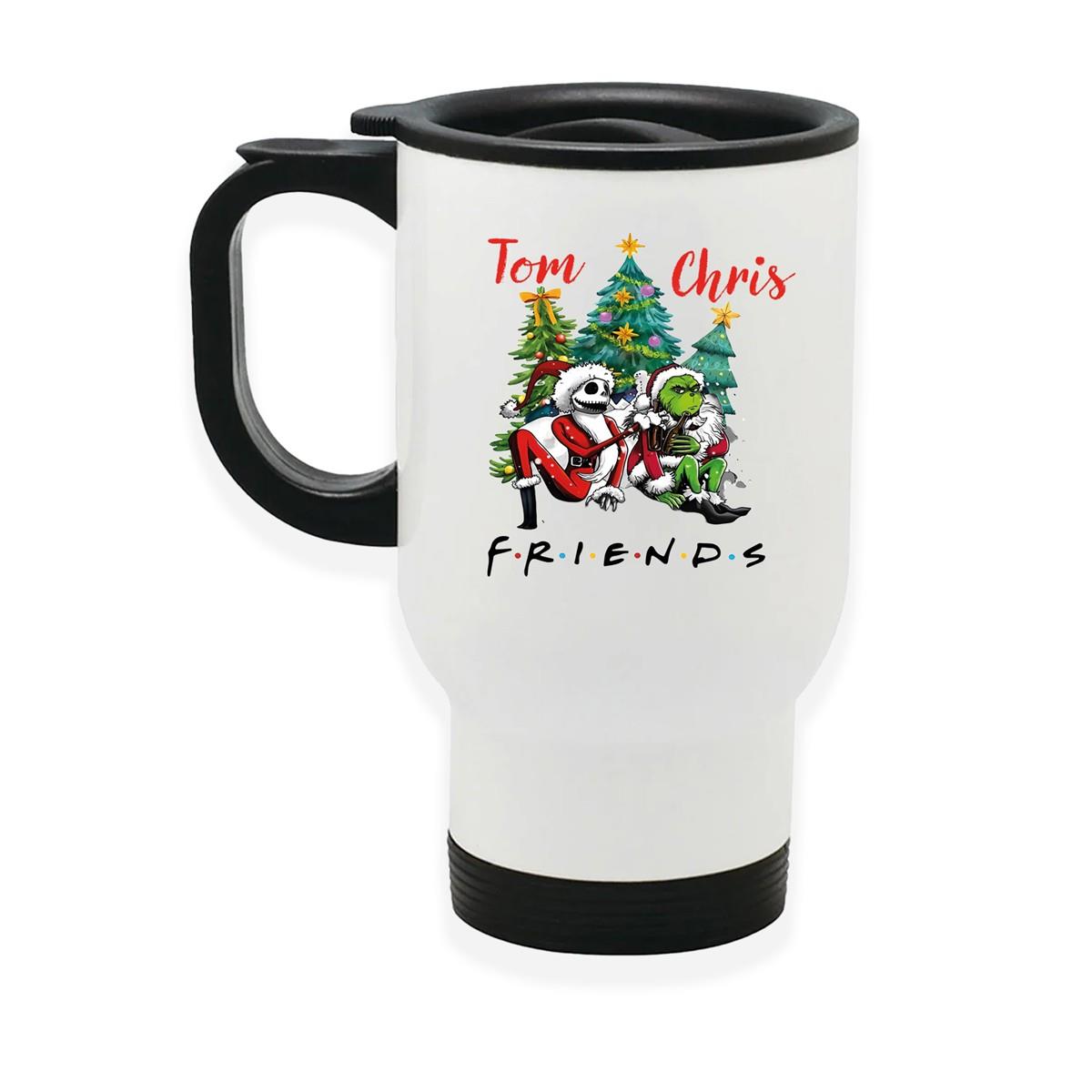 Edelstahl-Thermobecher mit Deckel Weihnachten Grinch 6 personalisiert weiß