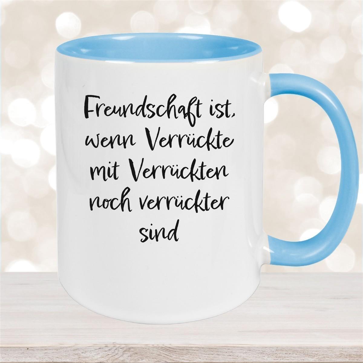 Tasse Freundschaft Liebe Sprüche 1 Keramik versch. Farben