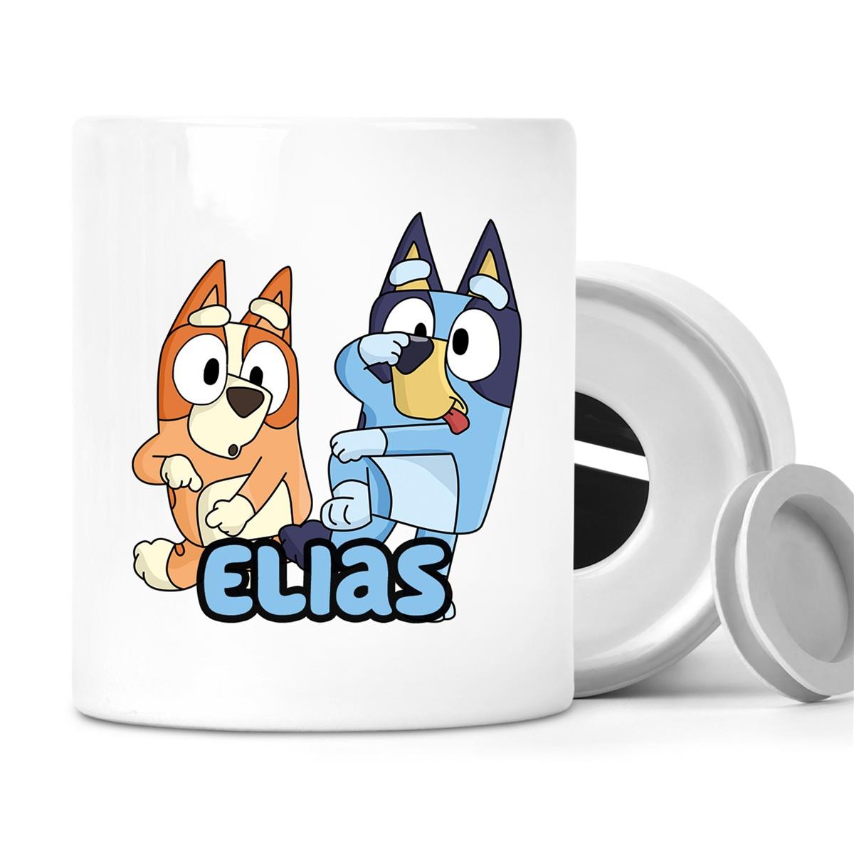 Spardose mit Wunschname Bluey 3 personalisiert