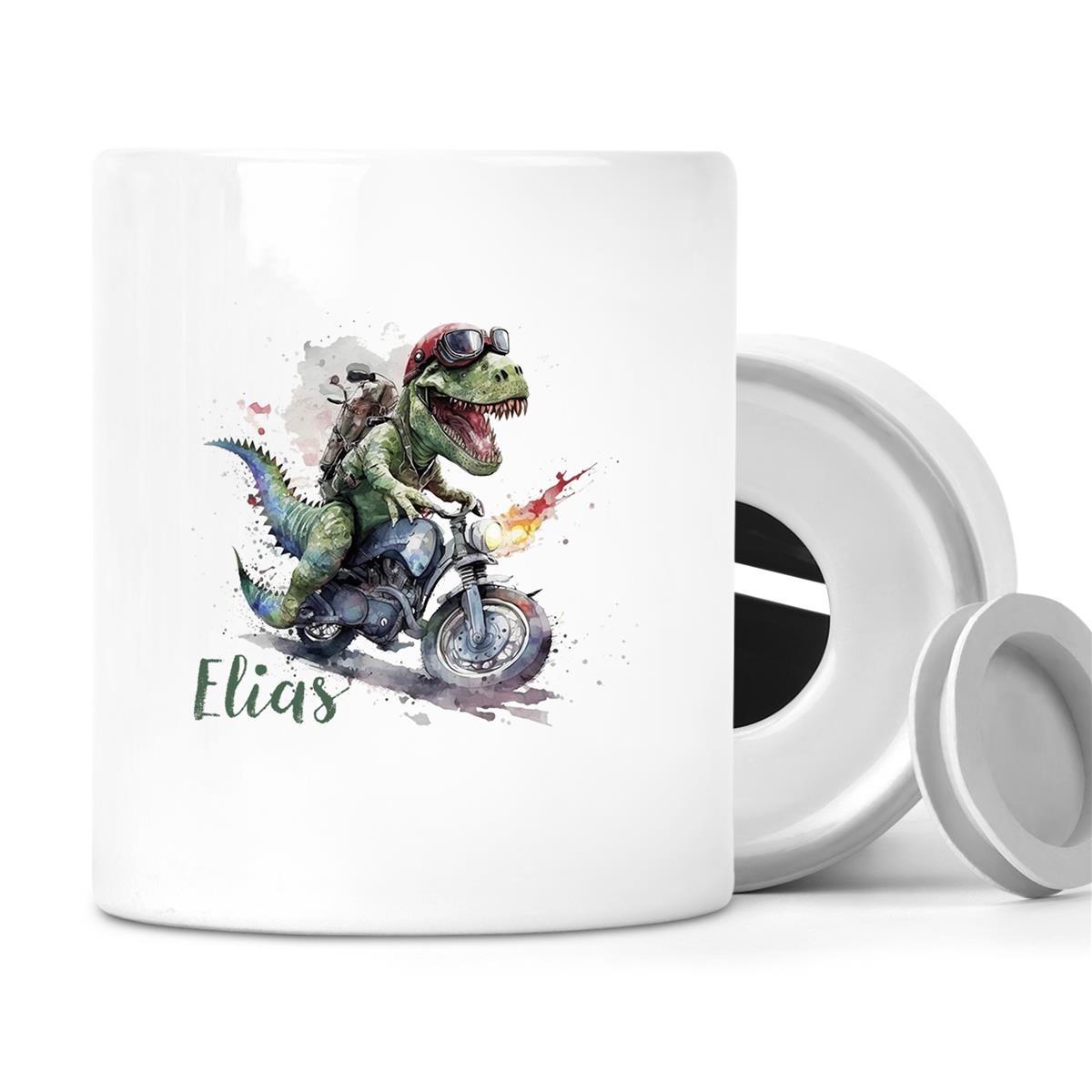 Spardose mit Wunschname Dino 5 personalisiert