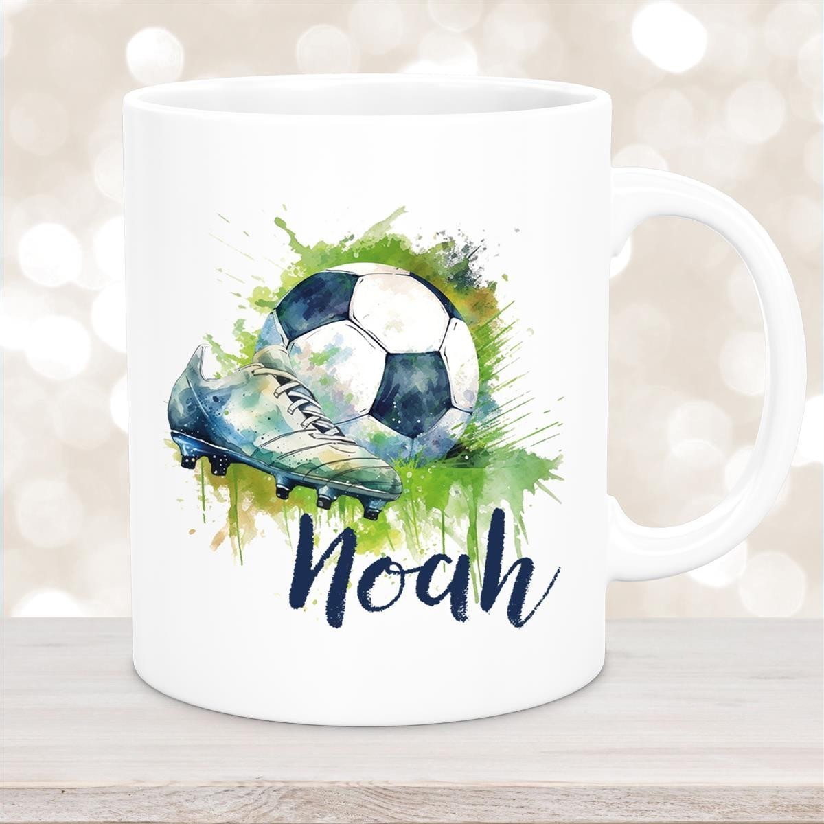 Tasse Fußball #4 Wunschname Keramik Kinderbecher personalisiert Weiß Tasse Fußball #4 Wunschname Keramik Kinderbecher personalisiert Weiß