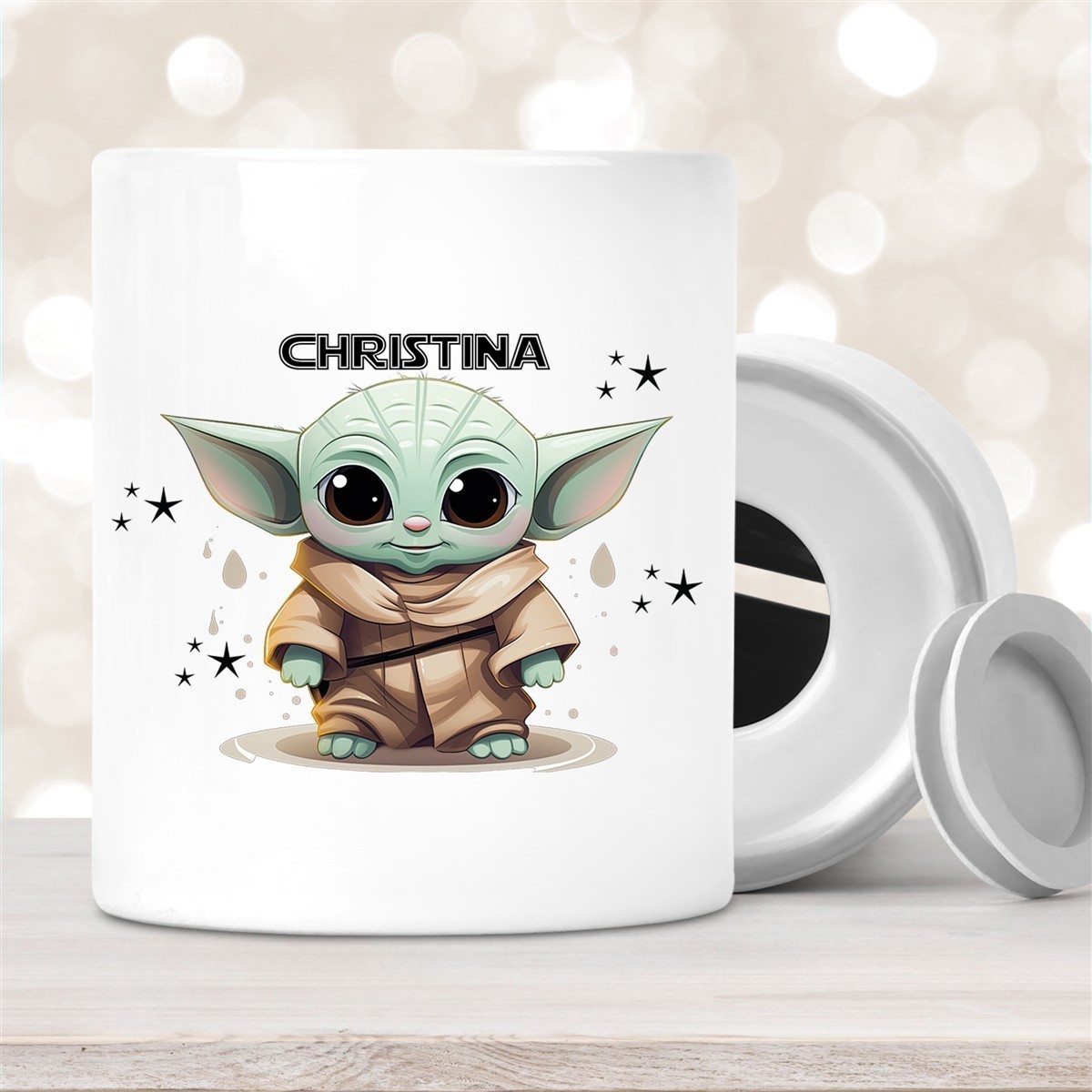 Spardose Baby-Yoda #3 Wunschname personalisiert Spardose Baby-Yoda #3 Wunschname personalisiert