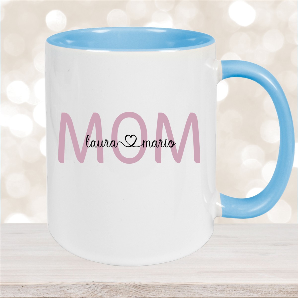 Tasse Muttertag #2 Wunschnamen Keramik Personalisiert Hellblau