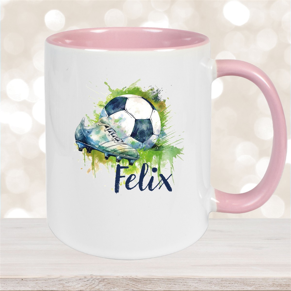 Tasse Fußball #4 Wunschname Keramik Kinderbecher personalisiert versch. Farben