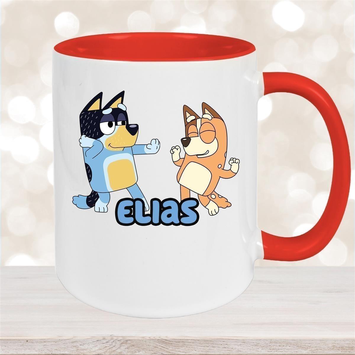 Tasse Bluey 1 Wunschname Keramik Kinderbecher personalisiert versch. Farben