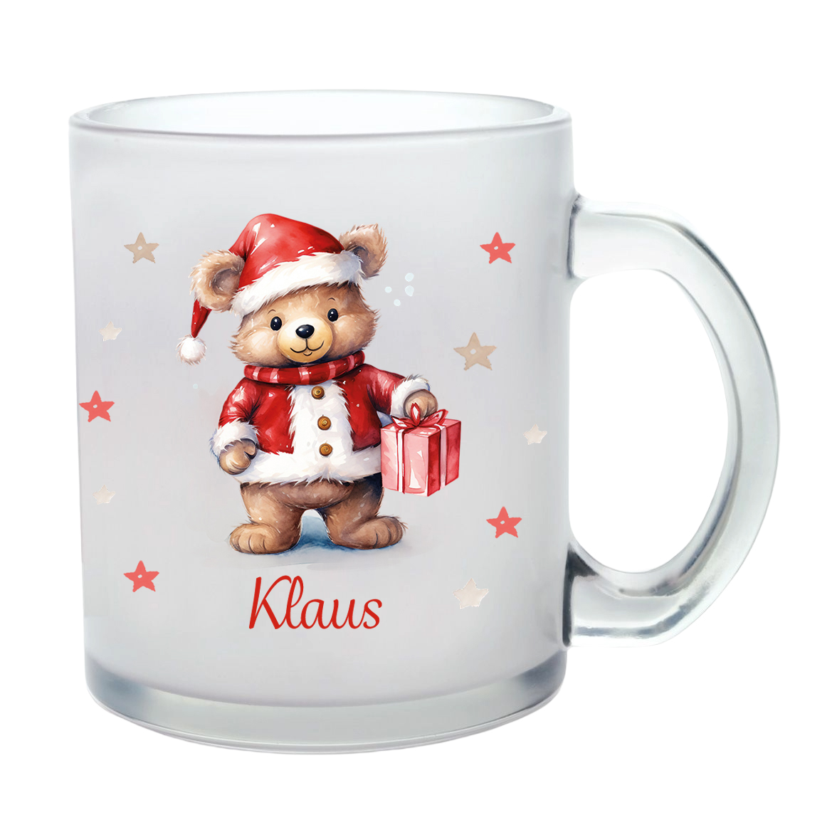 Milchglastasse Wunschname Weihnachten Teddy-Sterne #1 Glas Kinderbecher SONDEREDITION Milchglastasse Wunschname Weihnachten Teddy-Sterne #1 Glas Kinderbecher SONDEREDITION