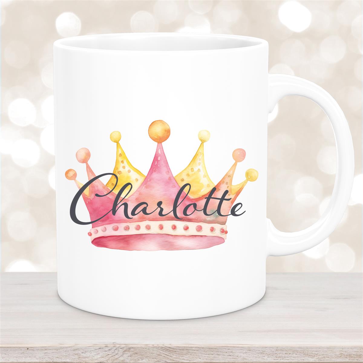 Tasse Krone #2 Wunschname Keramik Kinderbecher personalisiert Weiß