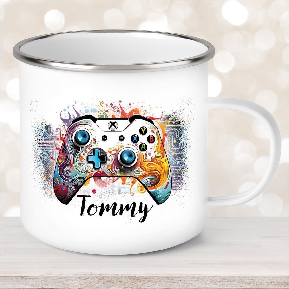 Tasse Gamer #2 Wunschname Emaille Kinderbecher personalisiert Tasse Gamer #2 Wunschname Emaille Kinderbecher personalisiert