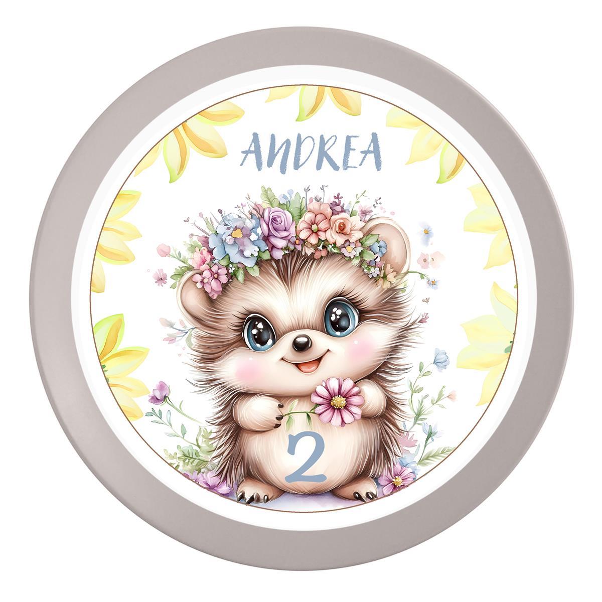 Tortenaufleger Geburtstag Igel 2 Name & Zahl (20cm) Fondant Papier