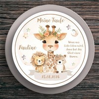 Tortenaufleger Taufe Safari #1 Name & Datum (20cm)