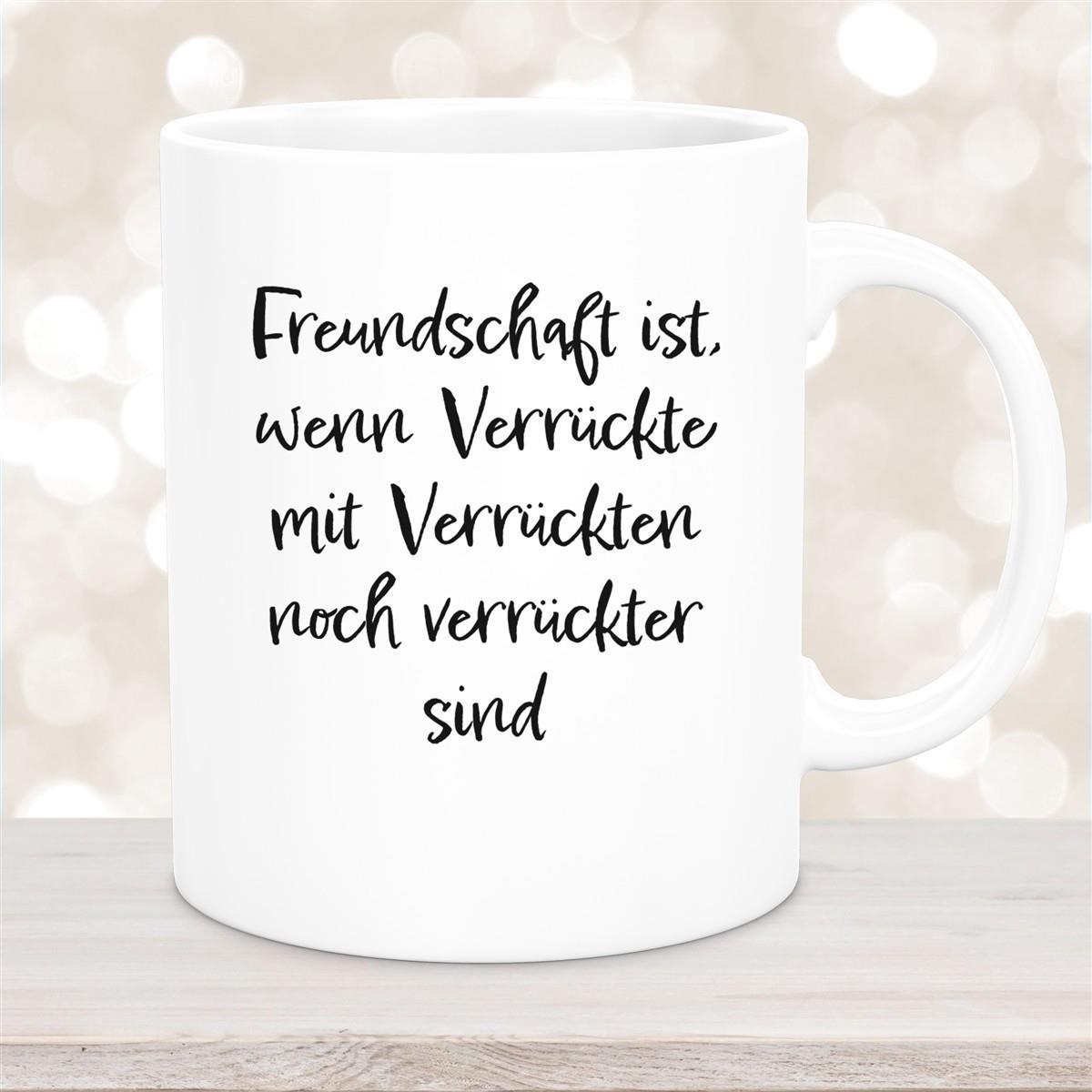 Tasse Freundschaft Liebe Sprüche 1 Keramik versch. Farben