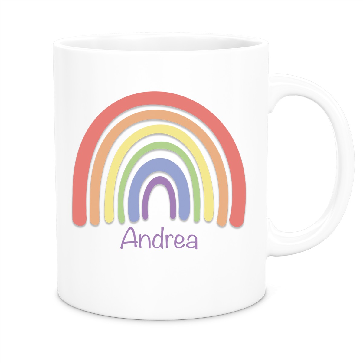 Tasse Wunschname Regenbogen 1 Keramik Kinderbecher versch. Farben