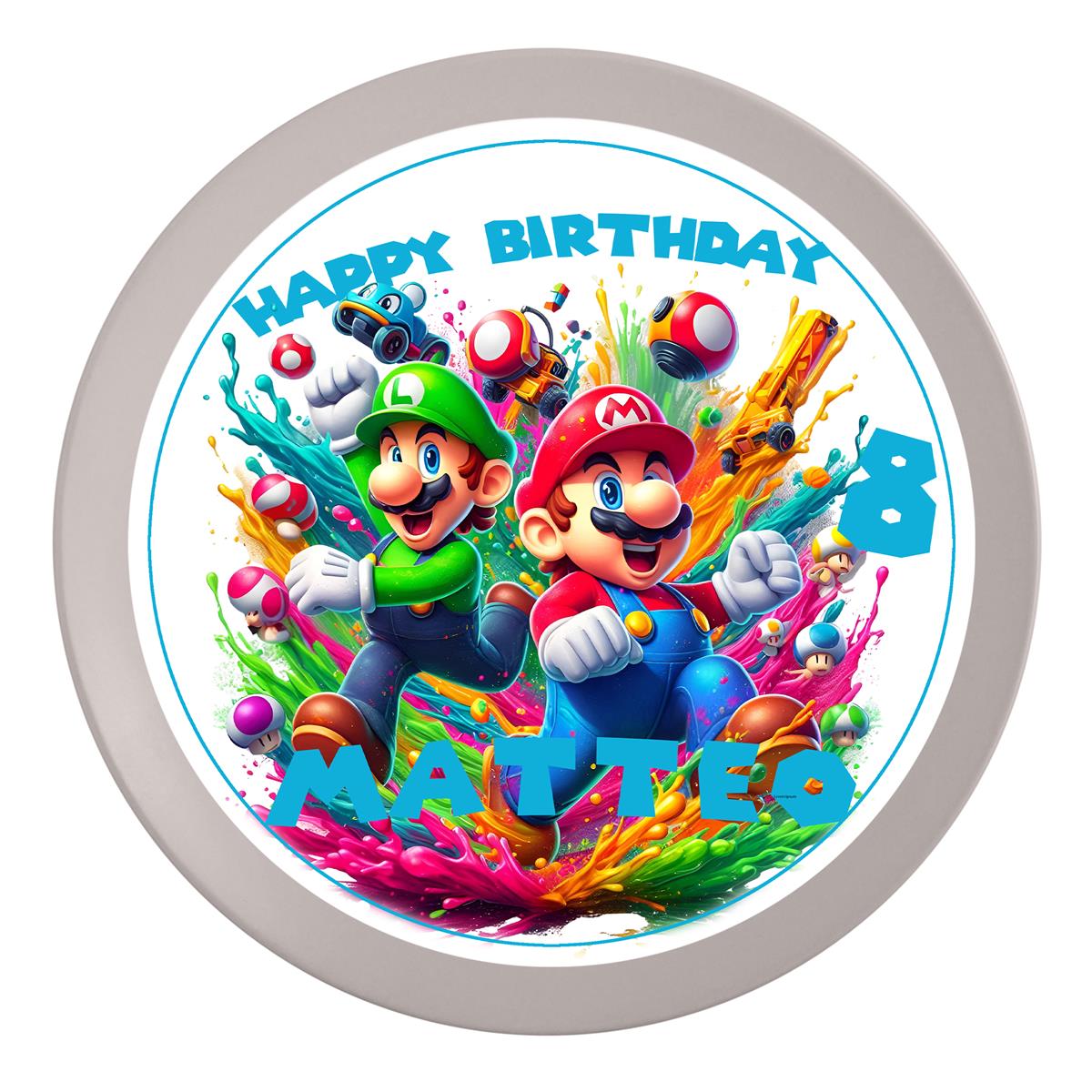 Tortenaufleger Geburtstag Super-Mario #3 – Magische Kuchendekoration für Kindergeburtstage