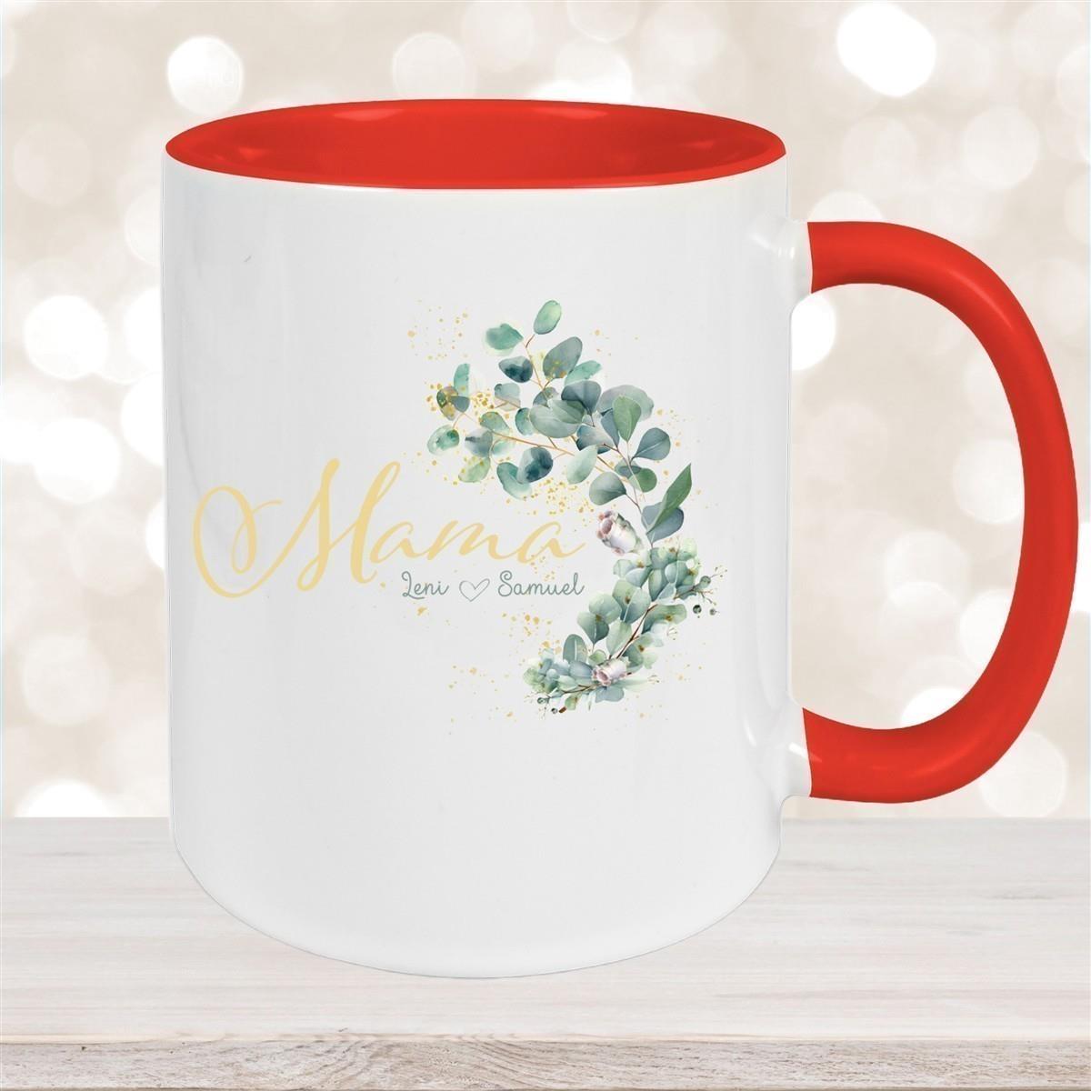 Tasse Muttertag 8 Wunschnamen Keramik Personalisiert versch. Farben