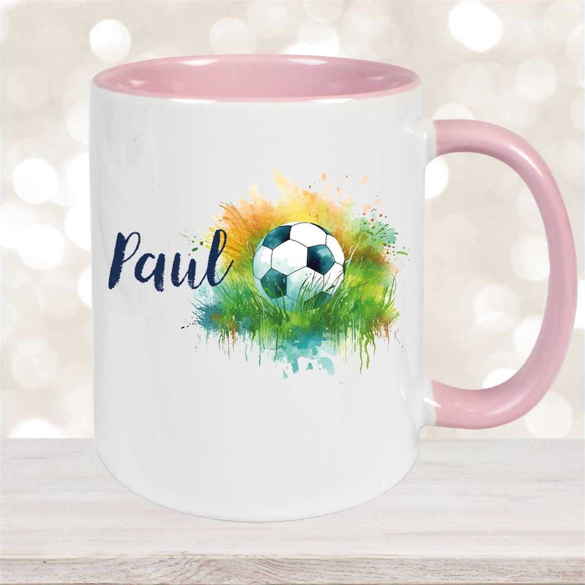 Tasse Fußball #5 Wunschname Keramik Kinderbecher personalisiert versch. Farben