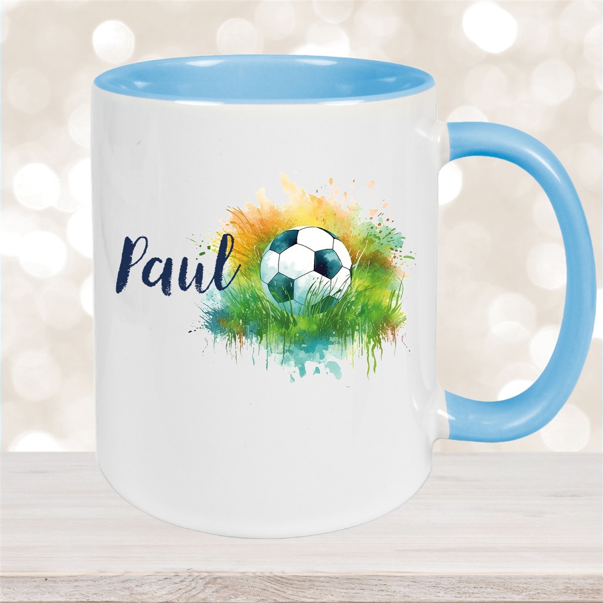 Tasse Fußball #5 Wunschname Keramik Kinderbecher personalisiert versch. Farben