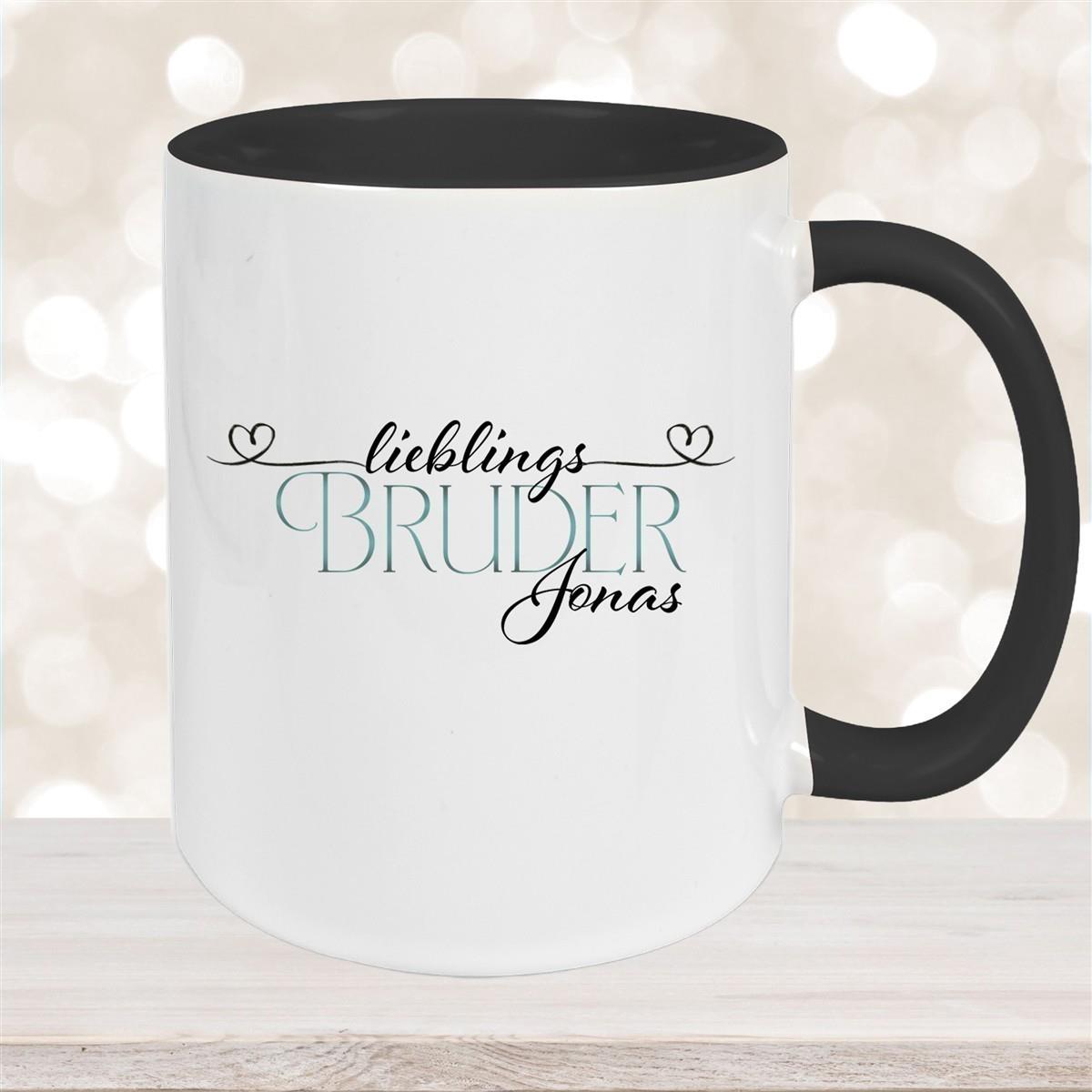 Tasse Wunschname Lieblings-Bruder 1 personalisiert Keramik Becher versch. Farben