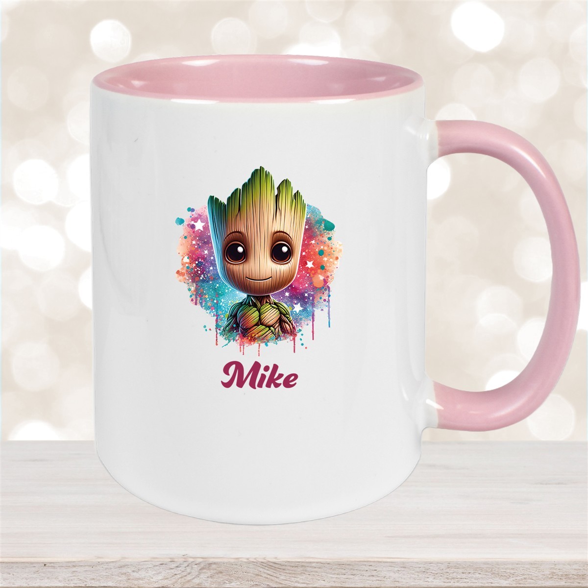 Tasse Baby-Groot #4 Wunschname Keramik Kinderbecher personalisiert Altrosa
