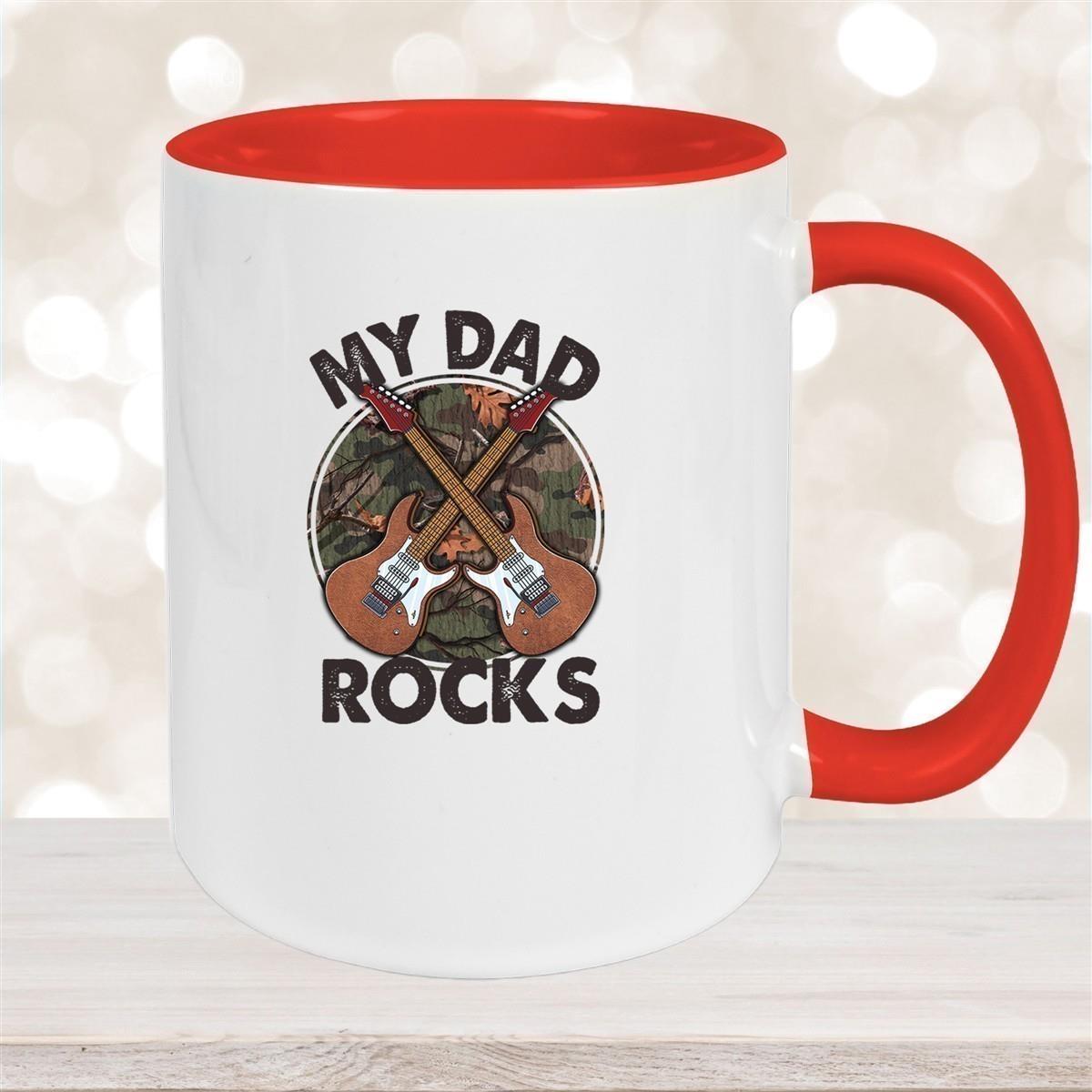 Tasse Vatertag 3 "MY DAD ROCKS" Keramik versch. Farben