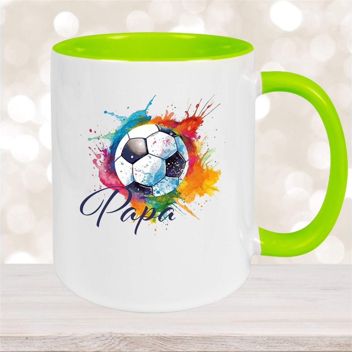 Tasse Wunschname Fußball #20 Personalisiert Keramik Kinderbecher versch. Farben
