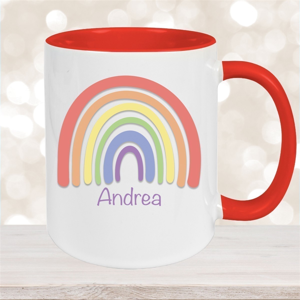 Tasse Wunschname Regenbogen #1 Keramik Kinderbecher versch. Farben