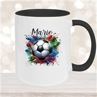 Tasse Wunschname Fußball 12 Personalisiert Keramik Kinderbecher versch. Farben