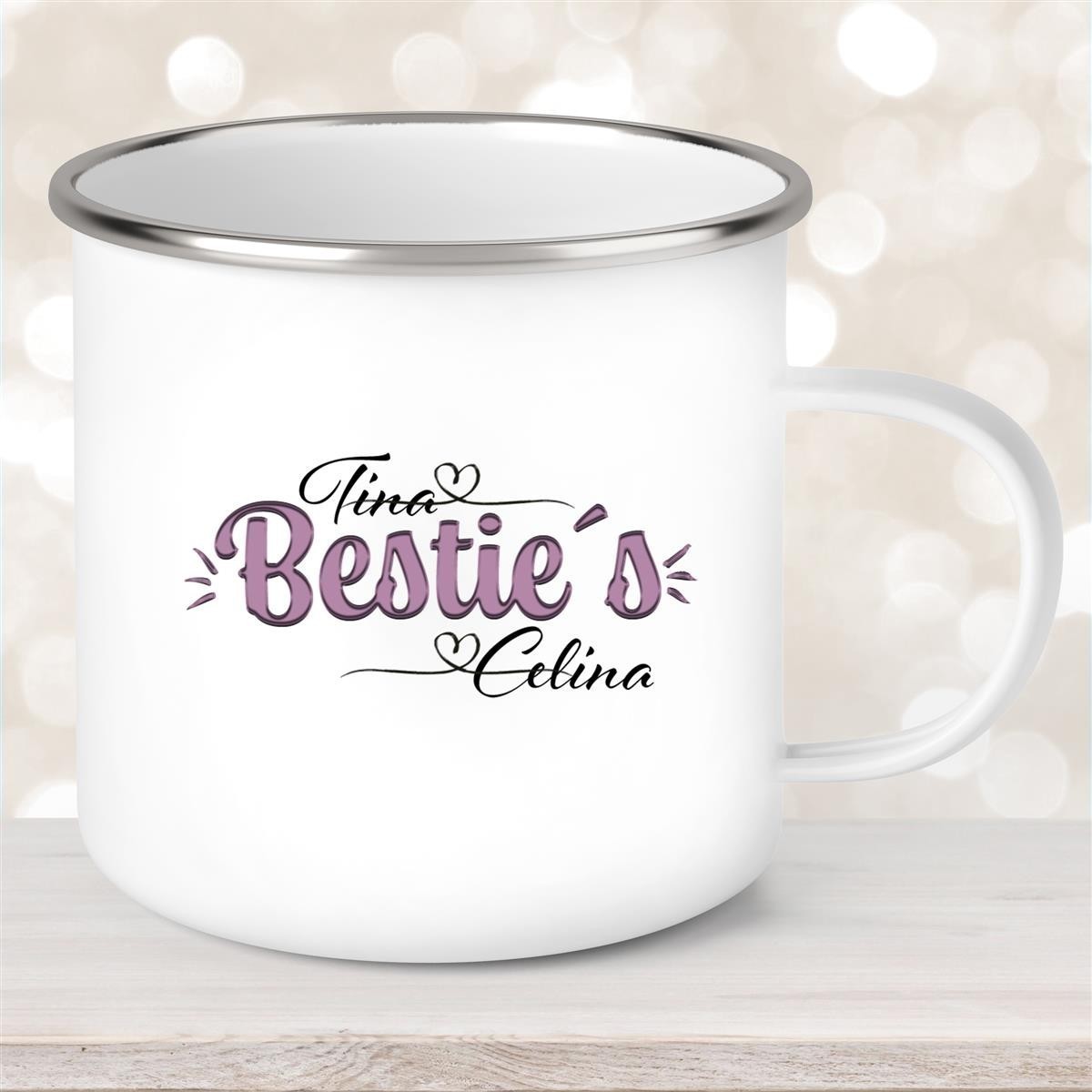 Tasse Wunschname Lieblings-Bestie #1 Emaille personalisiert Tasse Wunschname Lieblings-Bestie #1 Emaille personalisiert