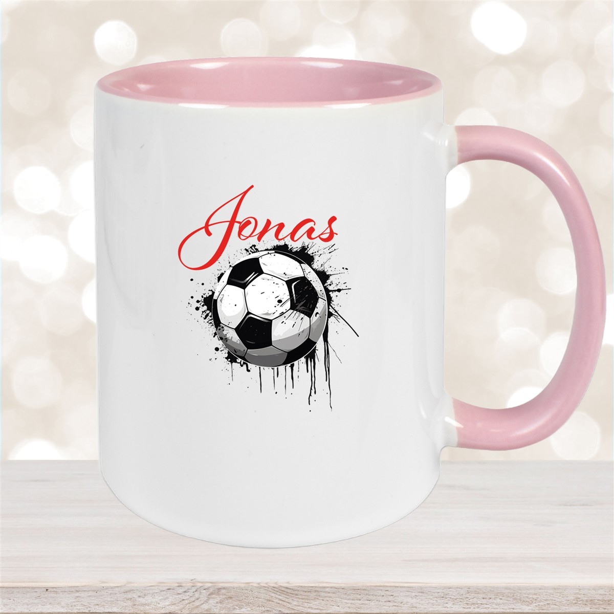 Tasse Wunschname Fußball #19 Personalisiert Keramik Kinderbecher versch. Farben