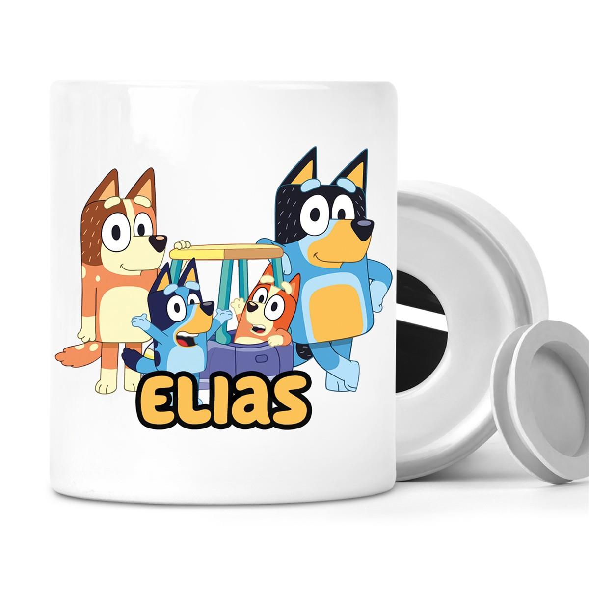 Spardose mit Wunschname Bluey 2 personalisiert